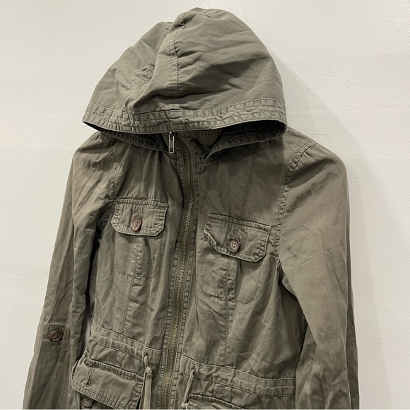 Rubbish Utility Hooded Full Zip Drawstring Waist Jacket Size Small Green - Picture 3 of 6